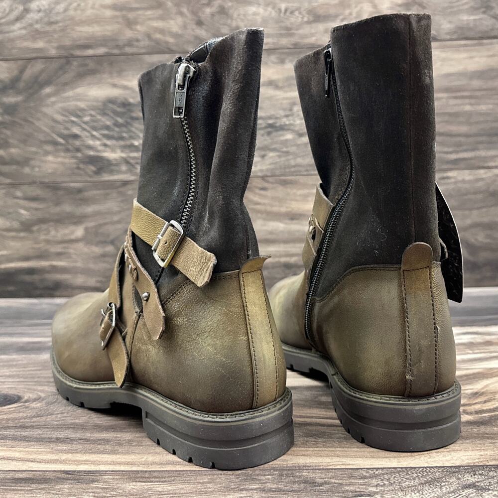 ❌SOLD❌NIB Roan by Bed Stu 8.5 Anabella Brown Washed Suede Leather Biker Boots - Picture 7 of 11